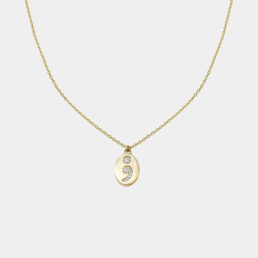 4k Diamond Semicolon Necklace