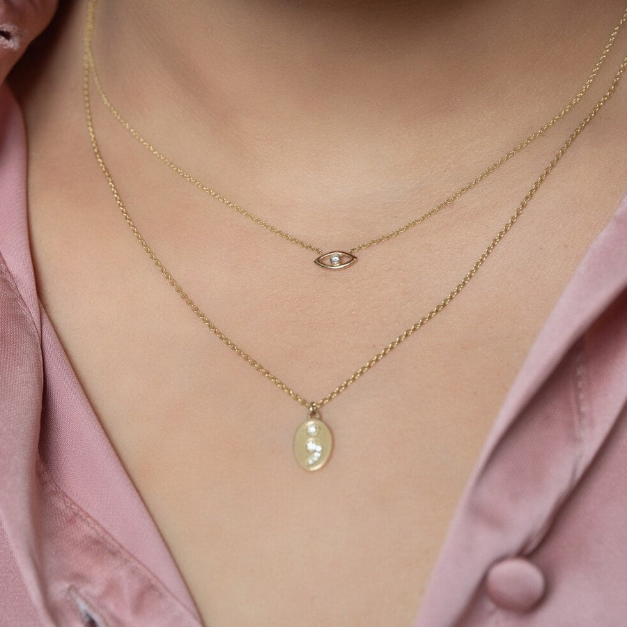 4k Diamond Semicolon Necklace